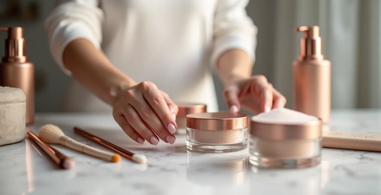 Minimalistisch organisierter Schminktisch als Symbol für die Zwei-Minuten-Regel