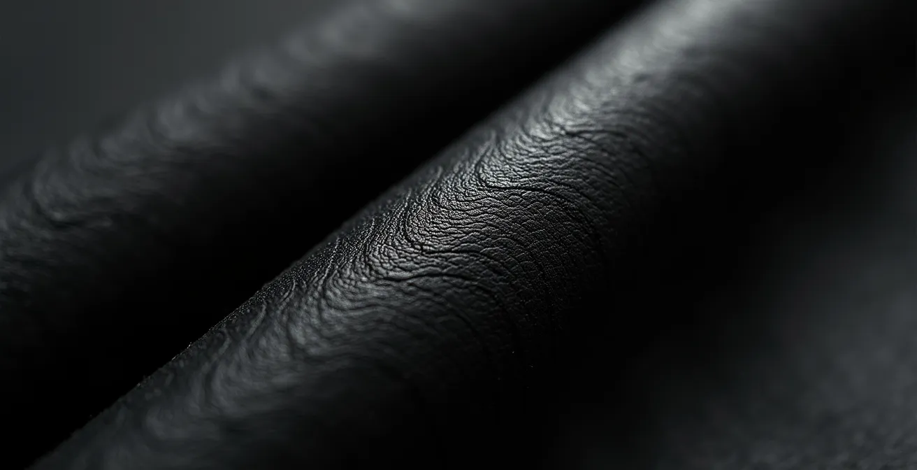 Schwarze Kleidung in verschiedenen Texturen elegant drapiert