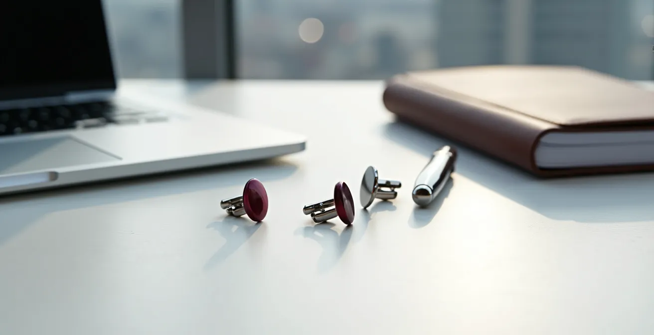 Verschiedene Manschettenknopf-Stile für Business und Abend